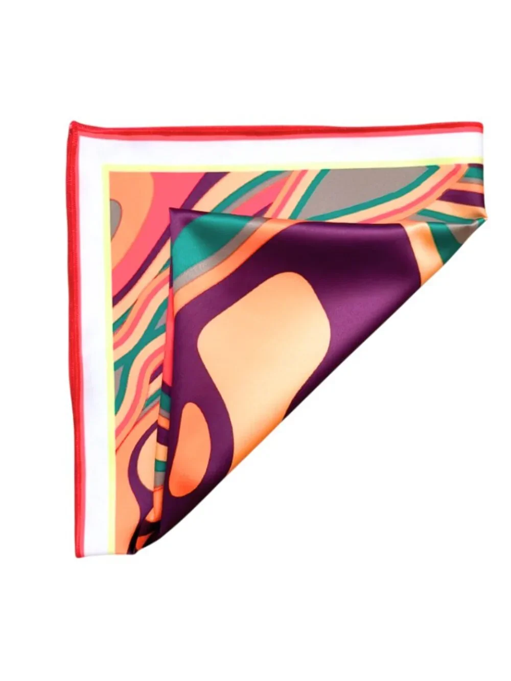 Emerald & Purple Marble Swirl Square Scarf 48x48cm | Custom Design Bandana NWOT